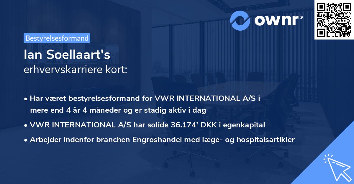 Ian Soellaart's erhvervskarriere kort
