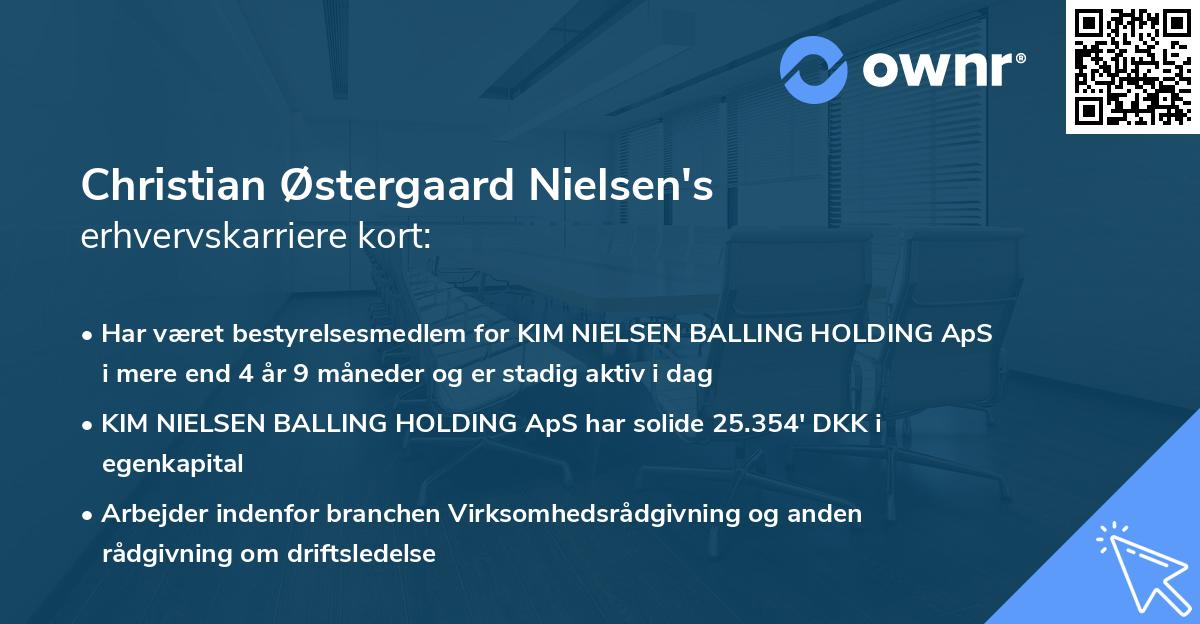 Christian Østergaard Nielsen's erhvervskarriere kort