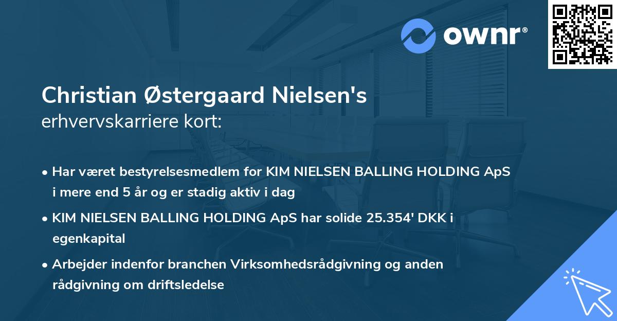 Christian Østergaard Nielsen's erhvervskarriere kort