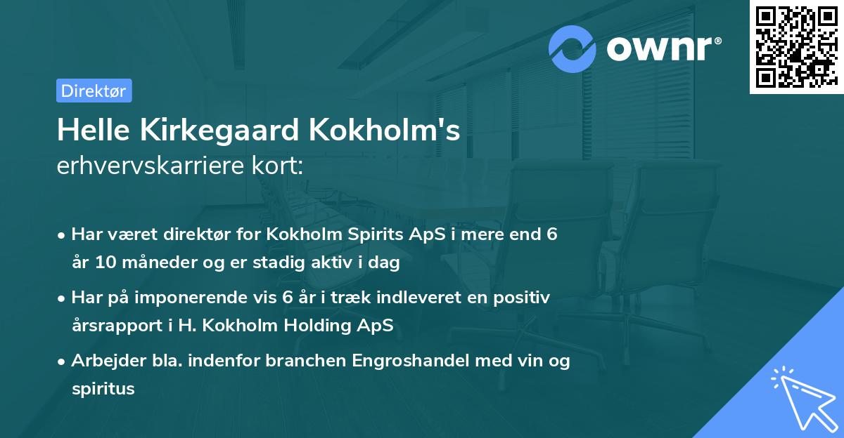 Helle Kirkegaard Kokholm's erhvervskarriere kort