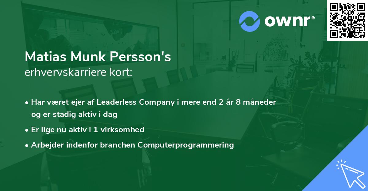 Matias Munk Persson's erhvervskarriere kort