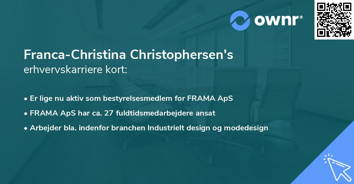 Franca-Christina Christophersen's erhvervskarriere kort