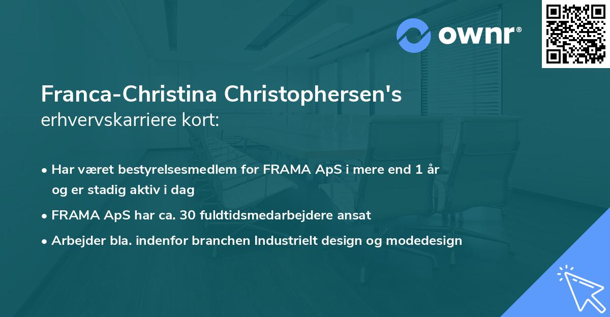Franca-Christina Christophersen's erhvervskarriere kort