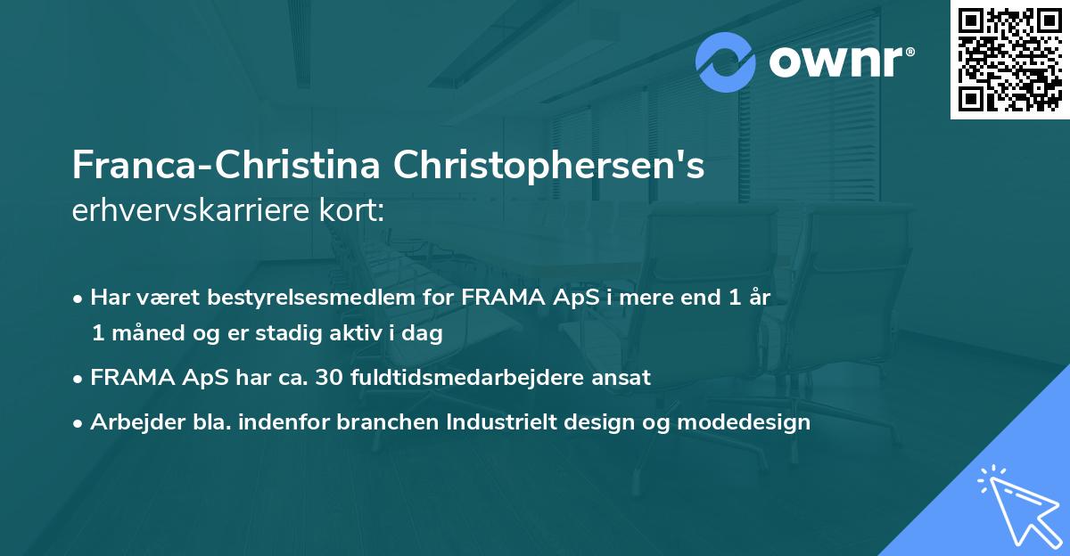 Franca-Christina Christophersen's erhvervskarriere kort