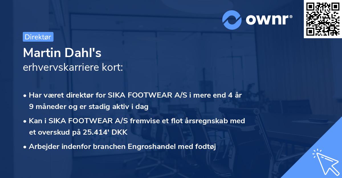 Martin Dahl's erhvervskarriere kort