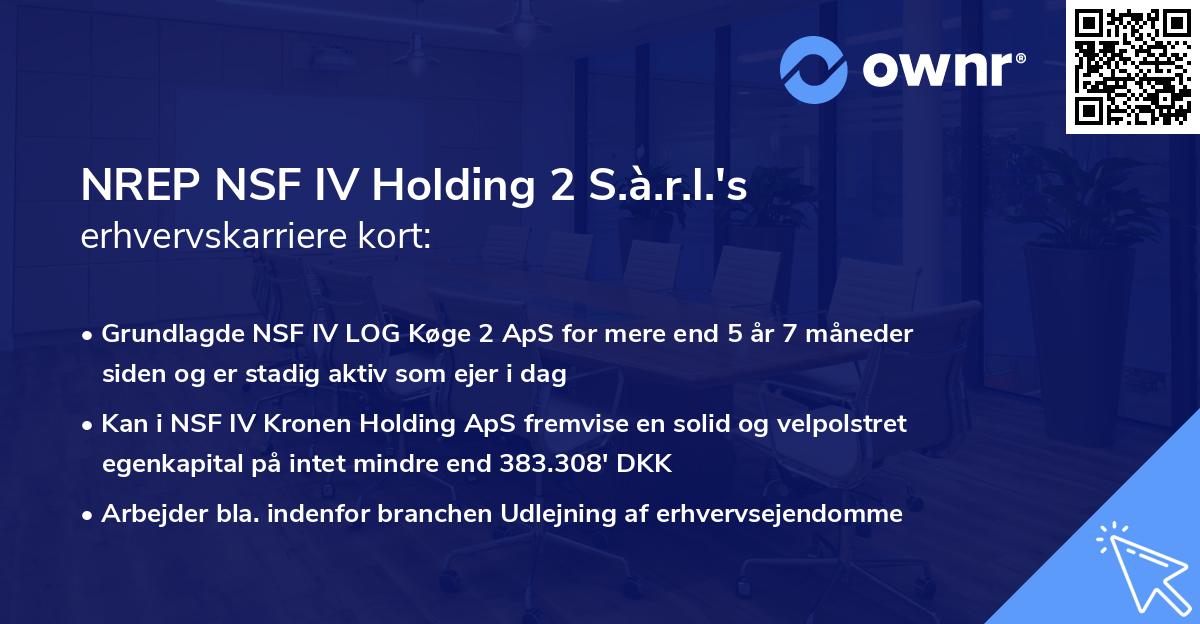 NREP NSF IV Holding 2 S.à.r.l.'s erhvervskarriere kort