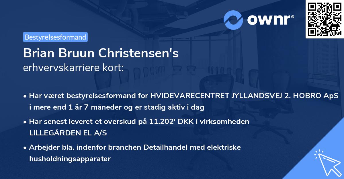 Brian Bruun Christensen's erhvervskarriere kort