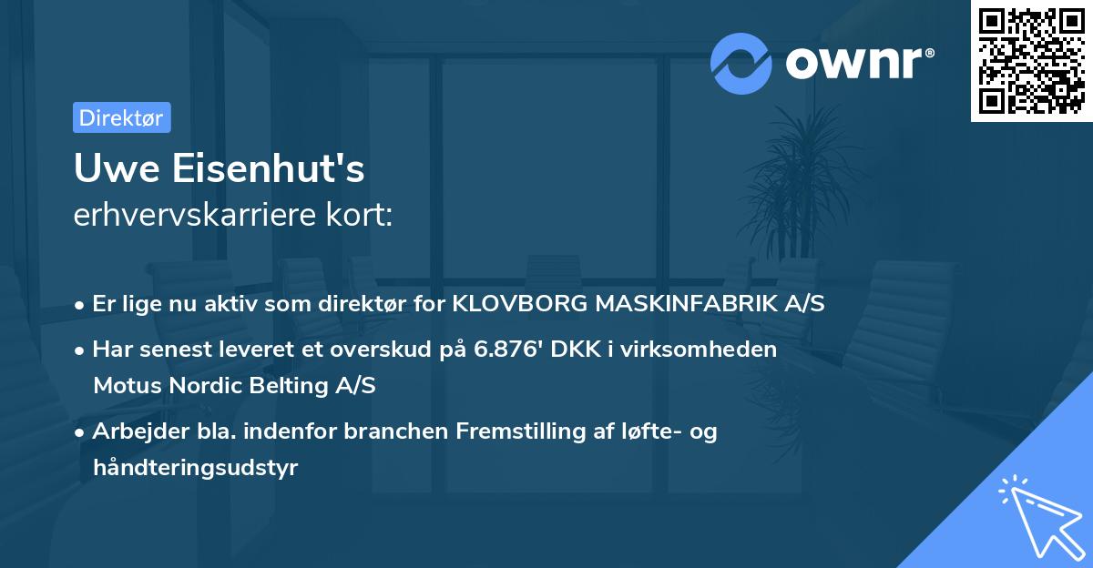 Uwe Eisenhut's erhvervskarriere kort