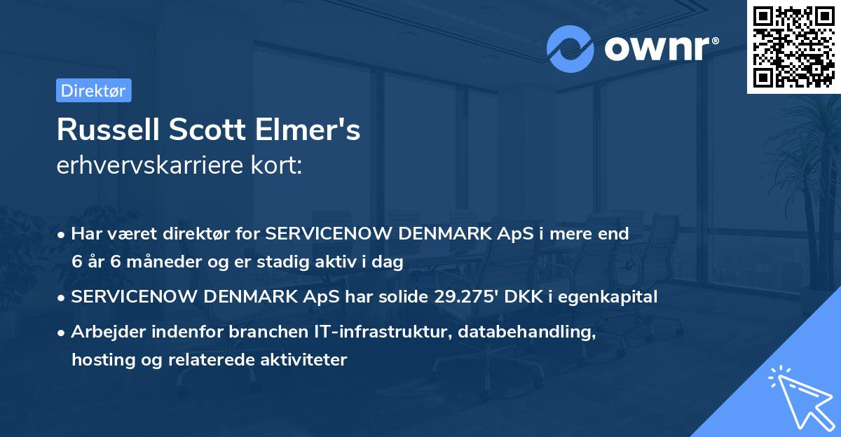 Russell Scott Elmer's erhvervskarriere kort