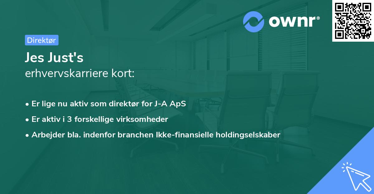 Jes Just's erhvervskarriere kort