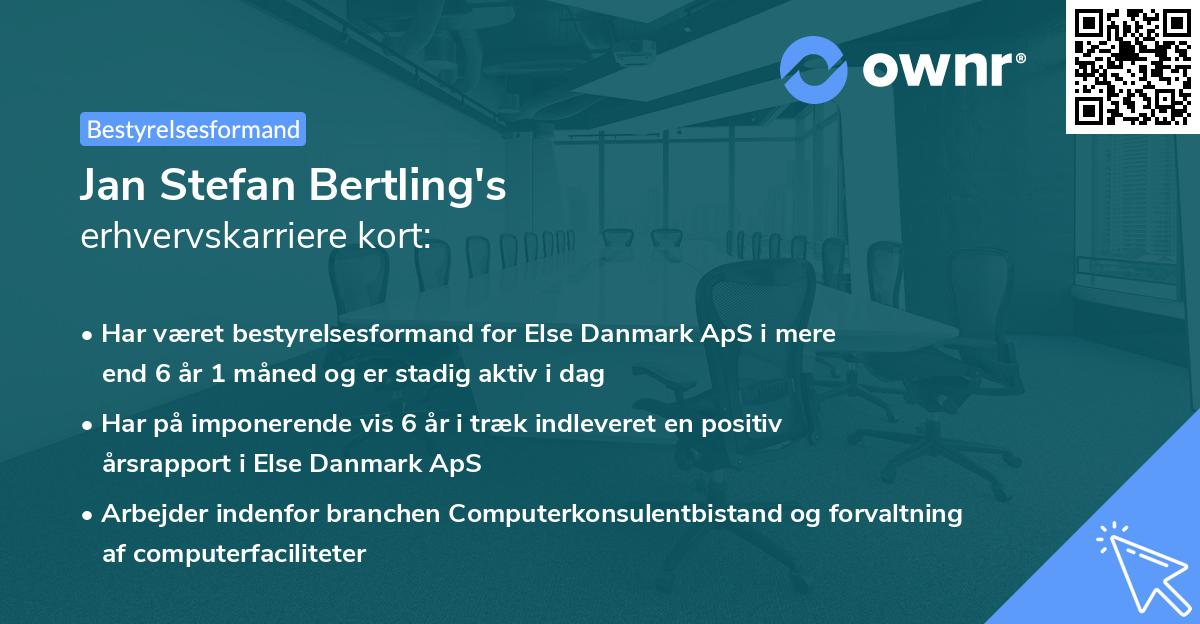 Jan Stefan Bertling's erhvervskarriere kort