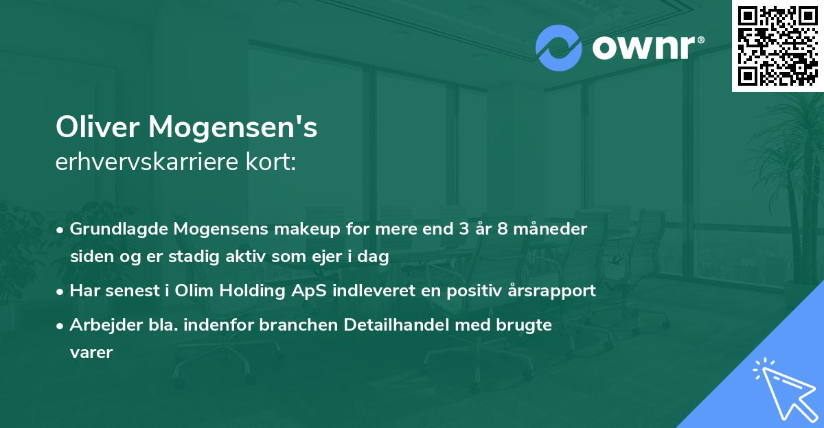 Oliver Mogensen's erhvervskarriere kort