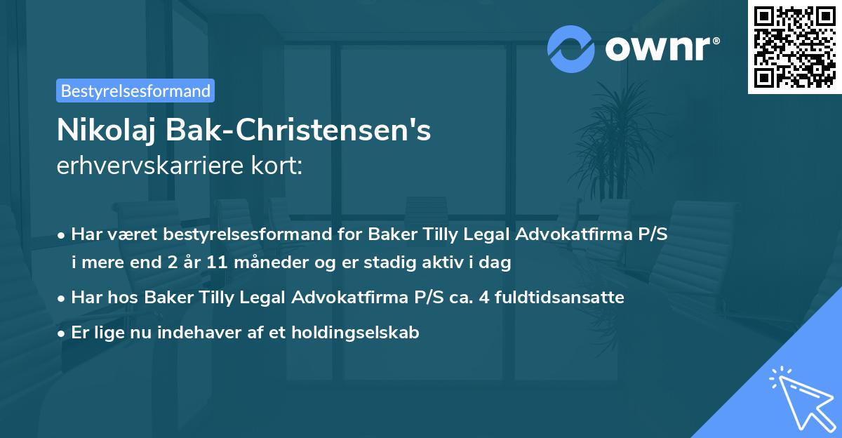 Nikolaj Bak-Christensen's erhvervskarriere kort