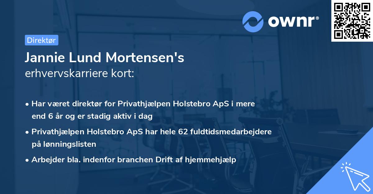 Jannie Lund Mortensen's erhvervskarriere kort