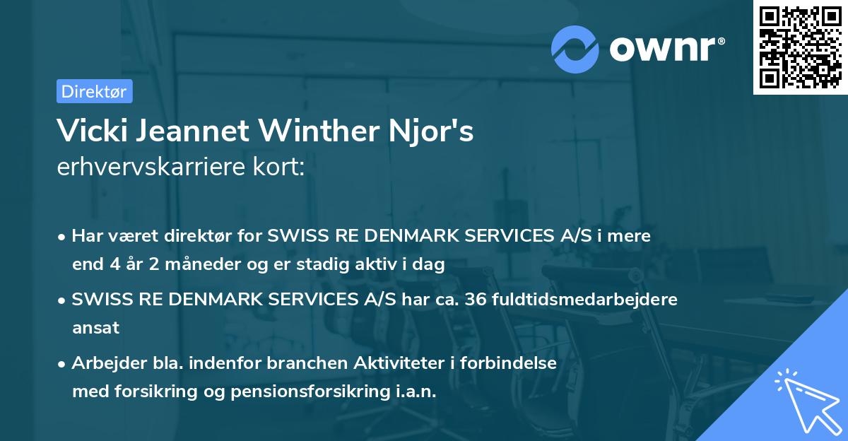 Vicki Jeannet Winther Njor's erhvervskarriere kort