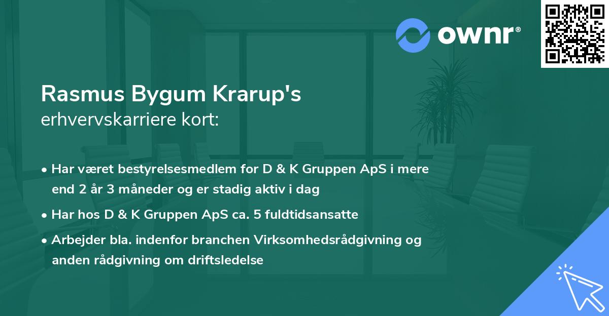 Rasmus Bygum Krarup's erhvervskarriere kort
