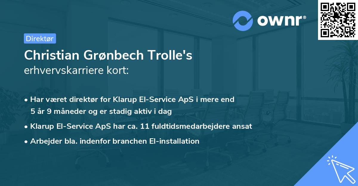 Christian Grønbech Trolle's erhvervskarriere kort