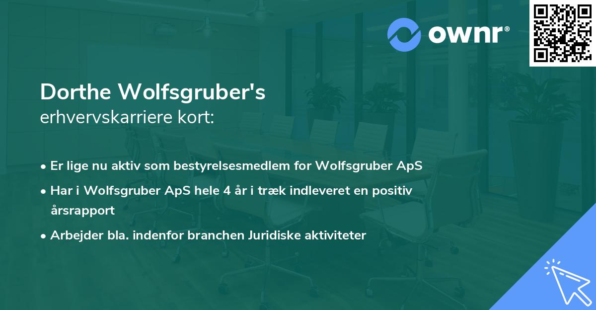 Dorthe Wolfsgruber's erhvervskarriere kort