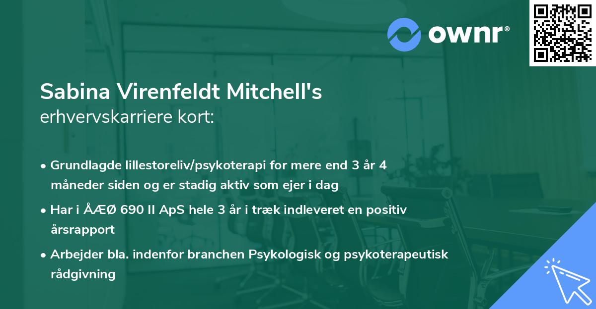 Sabina Virenfeldt Mitchell's erhvervskarriere kort