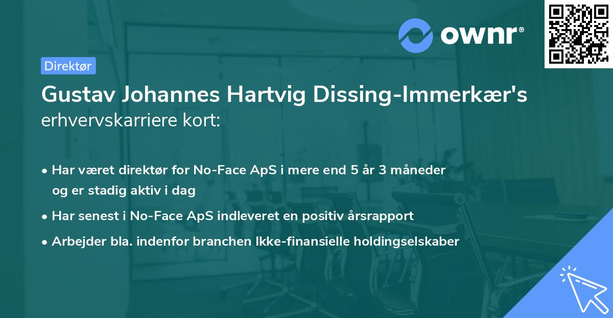 Gustav Johannes Hartvig Dissing-Immerkær's erhvervskarriere kort