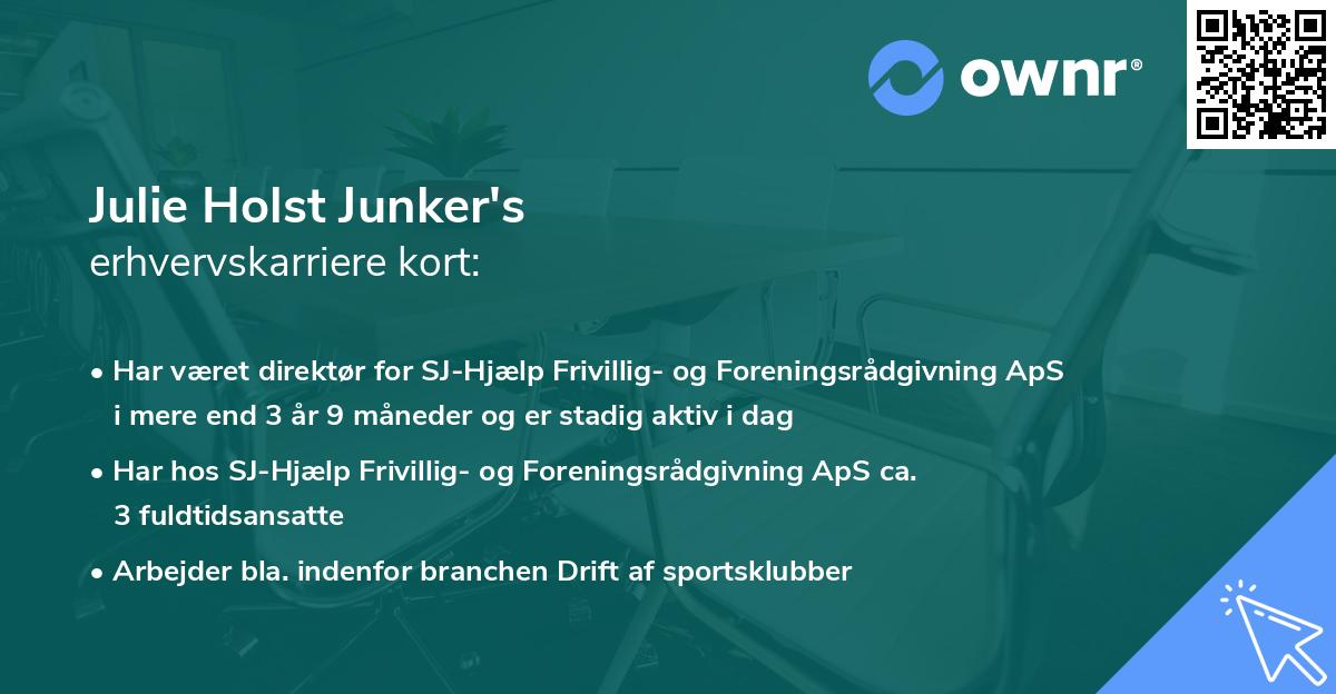 Julie Holst Junker's erhvervskarriere kort
