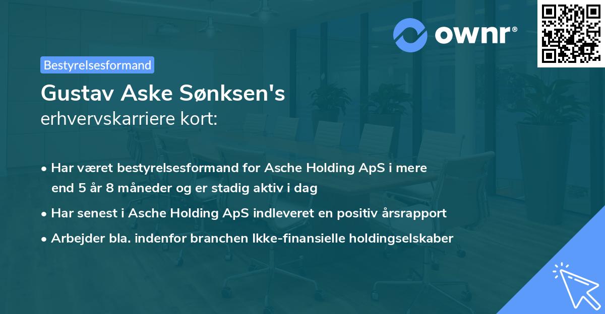 Gustav Aske Sønksen's erhvervskarriere kort