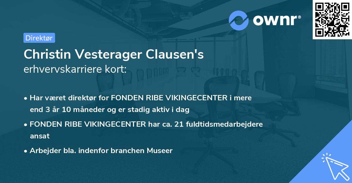 Christin Vesterager Clausen's erhvervskarriere kort