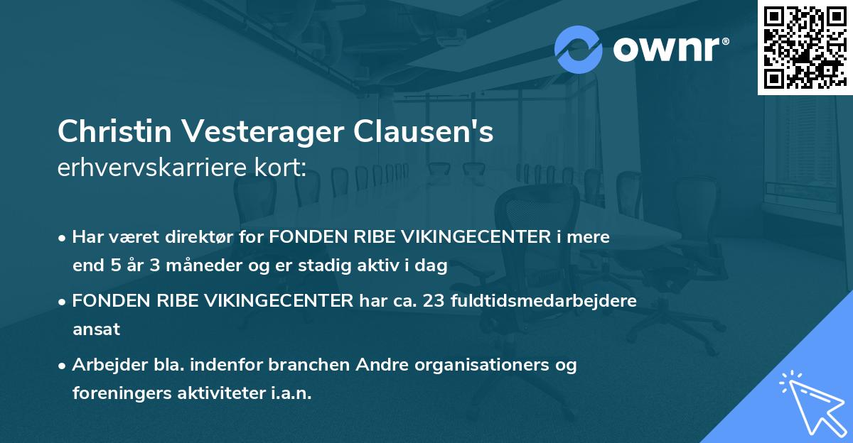 Christin Vesterager Clausen's erhvervskarriere kort