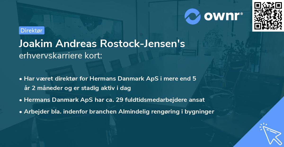 Joakim Andreas Rostock-Jensen's erhvervskarriere kort