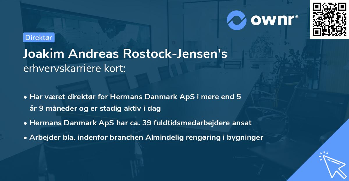Joakim Andreas Rostock-Jensen's erhvervskarriere kort