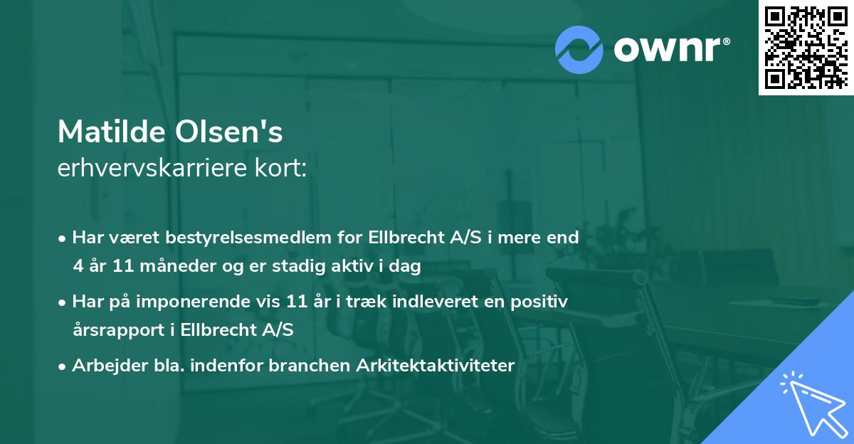 Matilde Olsen's erhvervskarriere kort