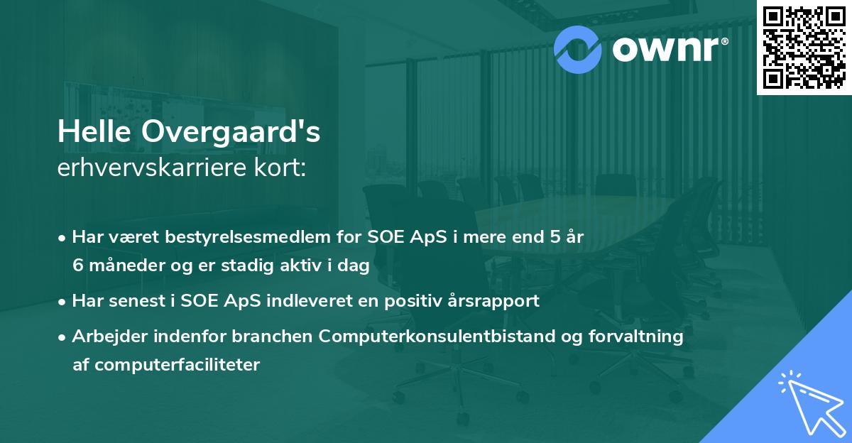 Helle Overgaard's erhvervskarriere kort