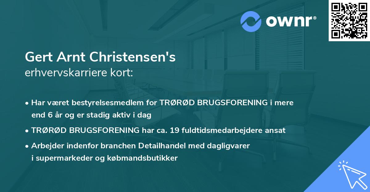 Gert Arnt Christensen's erhvervskarriere kort