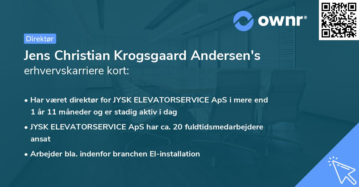 Jens Christian Krogsgaard Andersen's erhvervskarriere kort