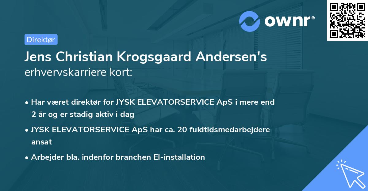 Jens Christian Krogsgaard Andersen's erhvervskarriere kort
