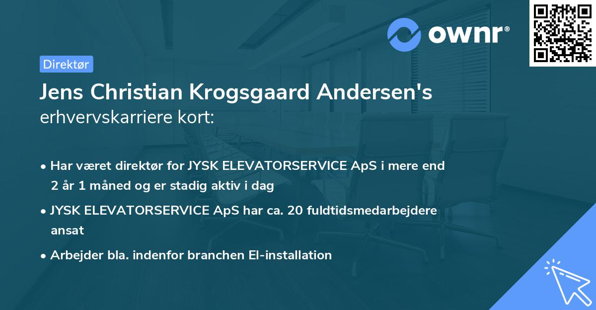 Jens Christian Krogsgaard Andersen's erhvervskarriere kort