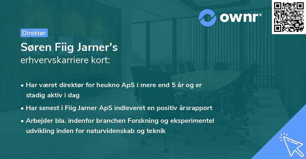 Søren Fiig Jarner's erhvervskarriere kort