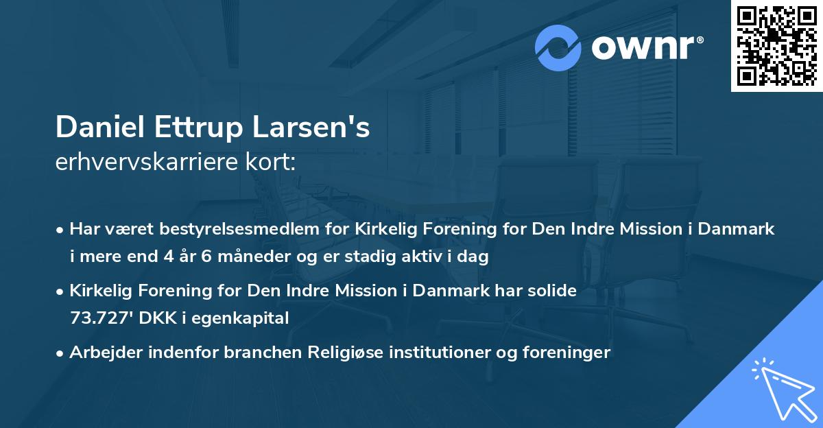 Daniel Ettrup Larsen's erhvervskarriere kort