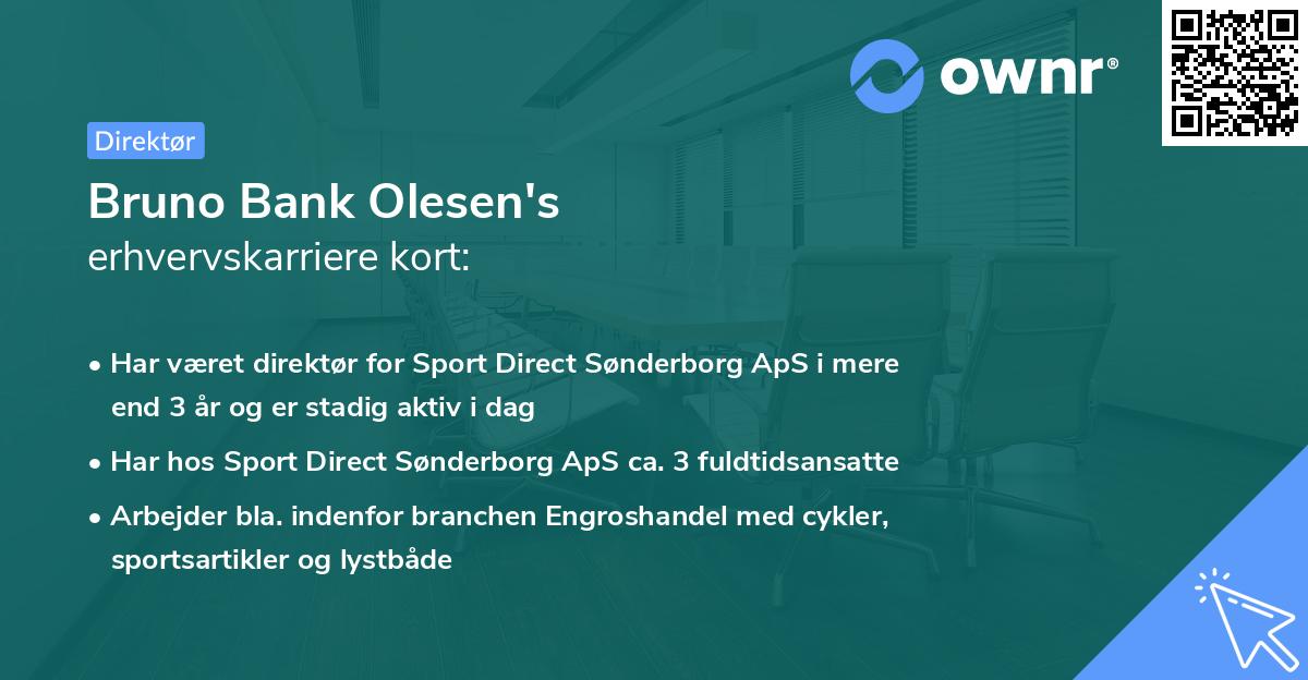 Bruno Bank Olesen's erhvervskarriere kort