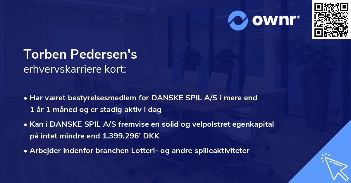 Torben Pedersen's erhvervskarriere kort