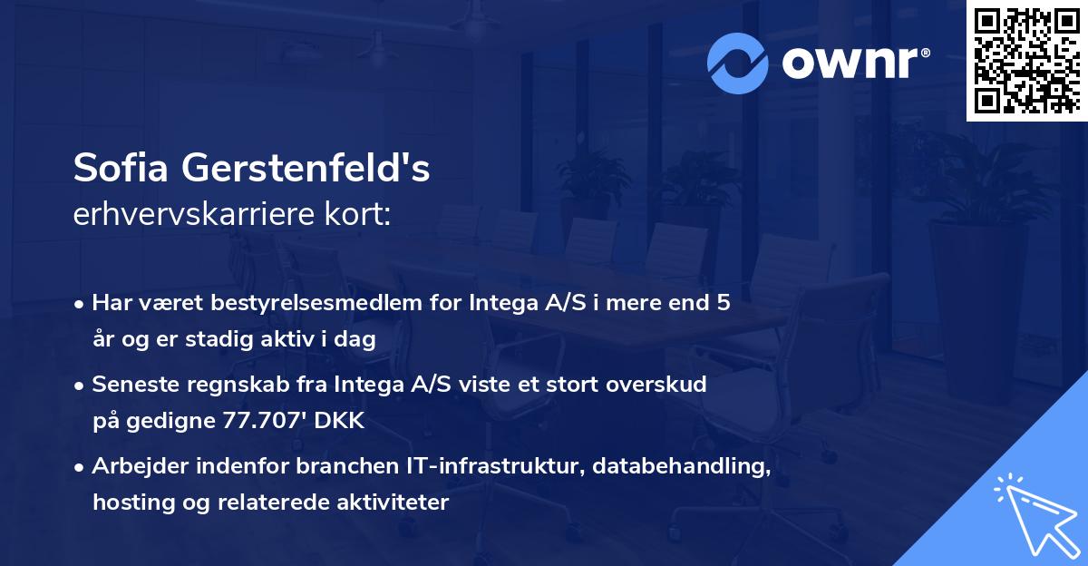 Sofia Gerstenfeld's erhvervskarriere kort