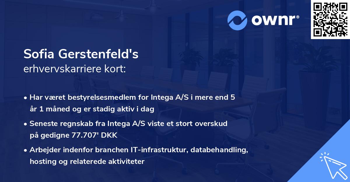 Sofia Gerstenfeld's erhvervskarriere kort