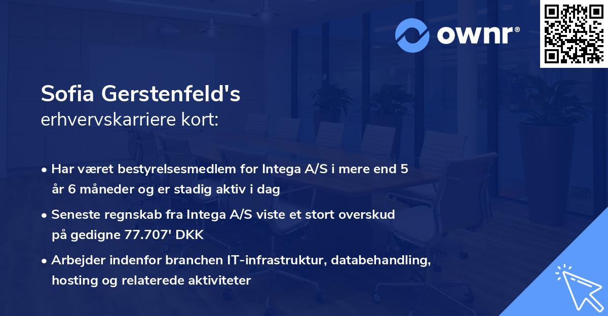 Sofia Gerstenfeld's erhvervskarriere kort