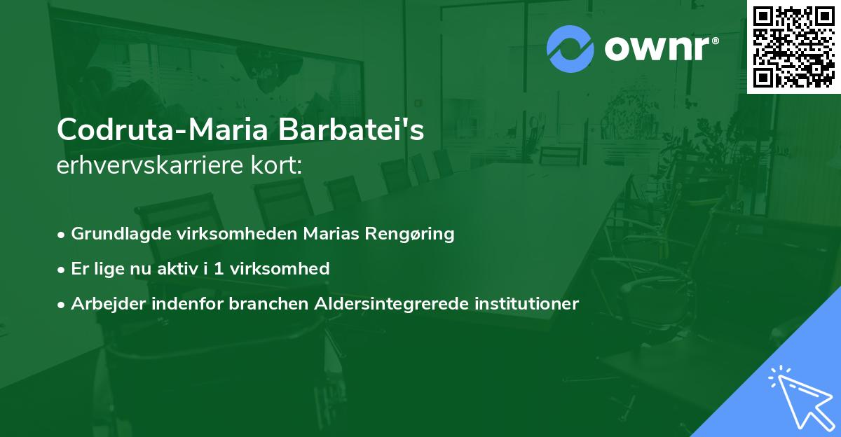 Codruta-Maria Barbatei's erhvervskarriere kort