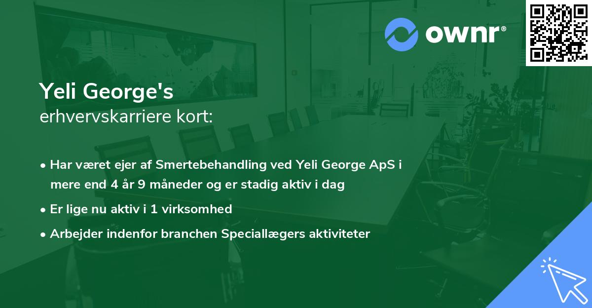 Yeli George's erhvervskarriere kort