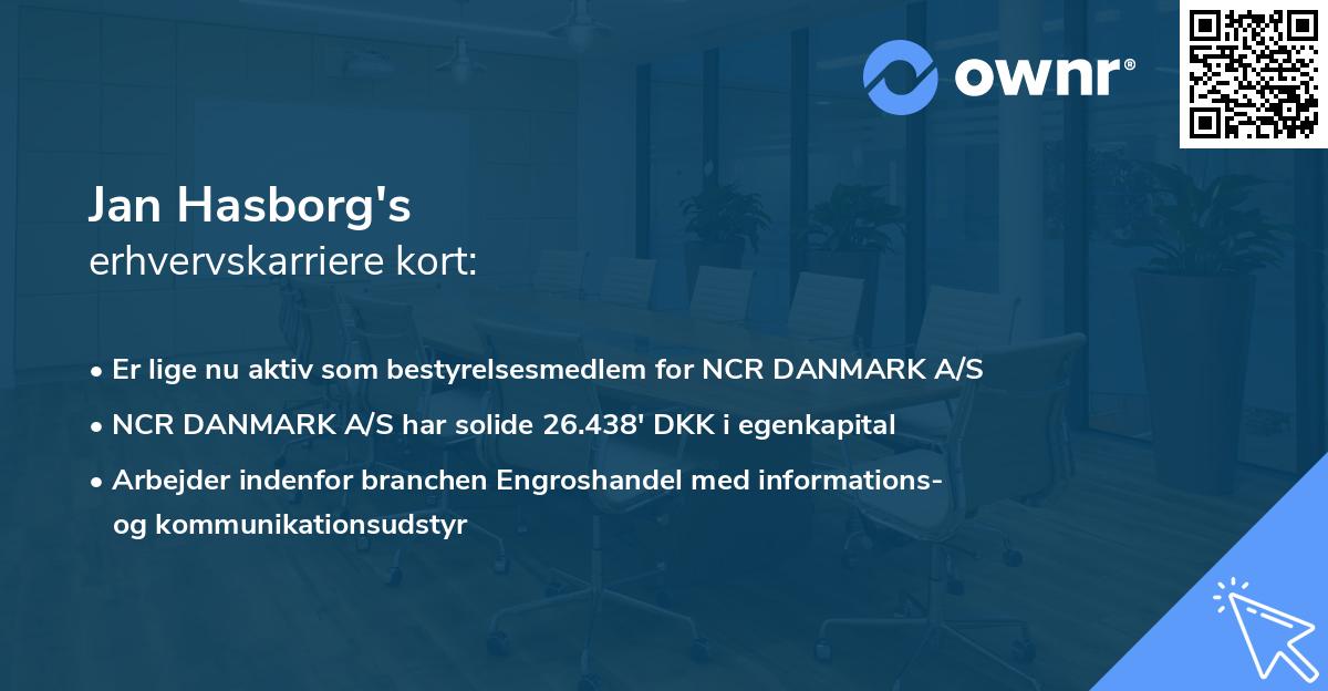 Jan Hasborg's erhvervskarriere kort
