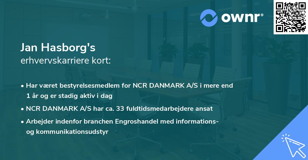 Jan Hasborg's erhvervskarriere kort