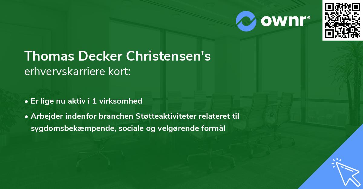 Thomas Decker Christensen's erhvervskarriere kort