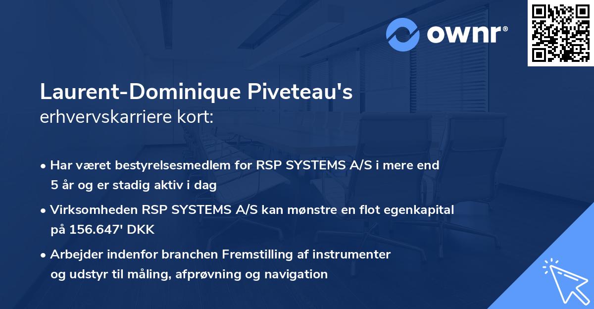 Laurent-Dominique Piveteau's erhvervskarriere kort