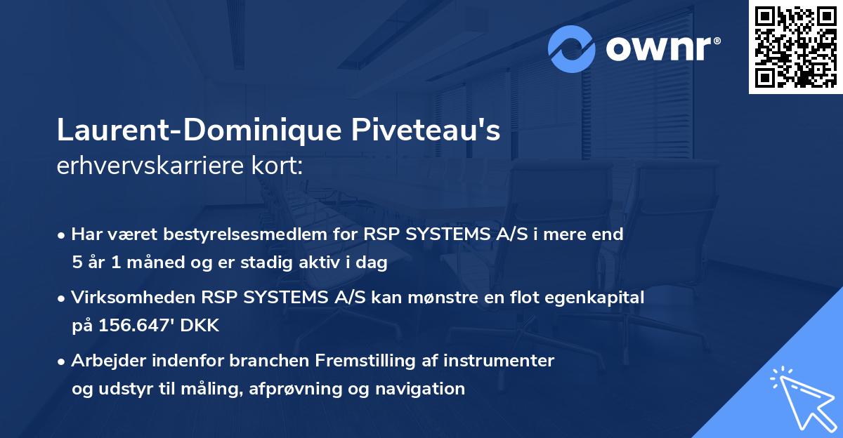 Laurent-Dominique Piveteau's erhvervskarriere kort